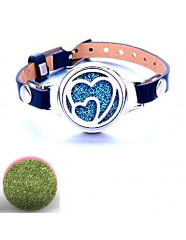 Lederen Armband Verstuiver - Hart - Groen